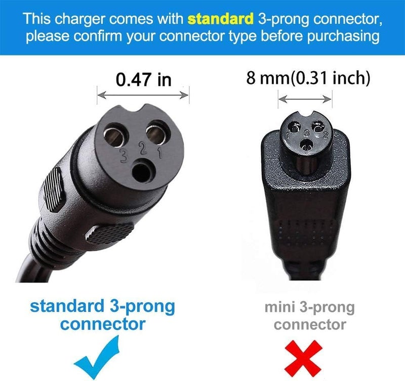TUAGUI Razor 24V Charger for E100, E200, E300, E500, MX350, Dirt Bike, Pocket Mod, Motorcycle, Quad ATV - Replacement for Part# W13112099014 - Image 3